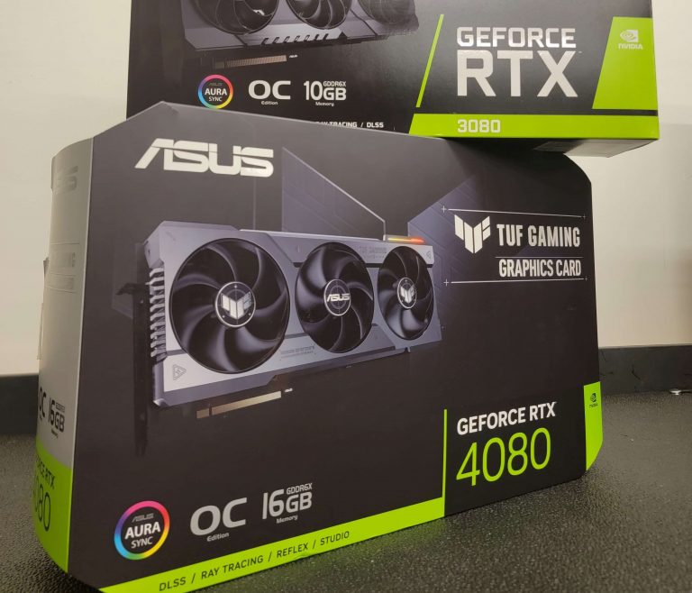 RTX 4080 box and RTX 3080 box